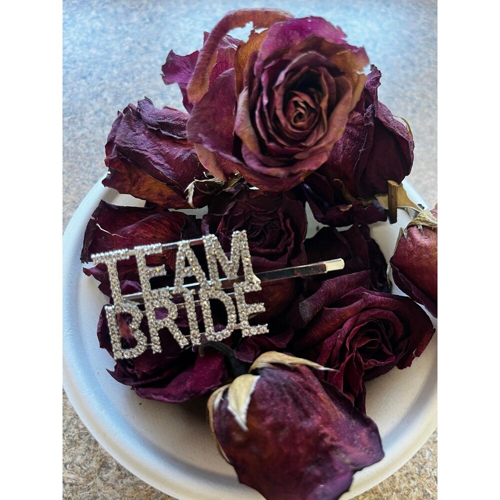 2x TEAM BRIDE HAIR CLIP BARRETTE bling rhinestones